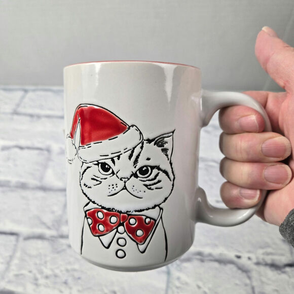 NWT Grumpy Cat set of 2 Holiday Mugs Ceramic Christmas Coffee Tea Hot Chocolate - Picture 2 of 16